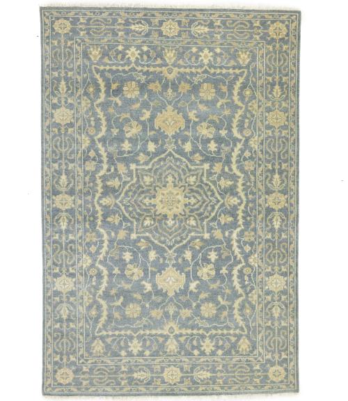 Muted Gray Floral 6x9Transitional Oriental Rug