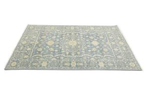 Muted Gray Floral 6x9Transitional Oriental Rug
