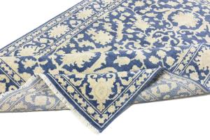 Muted Blue Floral 6X9 Transitional Oriental Rug