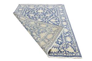 Muted Blue Floral 6X9 Transitional Oriental Rug