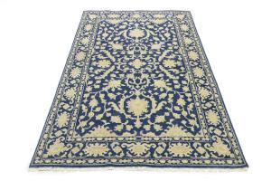 Muted Blue Floral 6X9 Transitional Oriental Rug