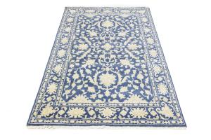 Muted Blue Floral 6X9 Transitional Oriental Rug