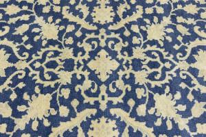 Muted Blue Floral 6X9 Transitional Oriental Rug