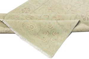 Muted Light Green Floral Transitional 6x9 Oriental Rug