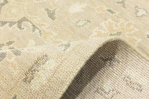 Muted Pinkish Beige Floral 8X10 Transitional Oriental Area Rug