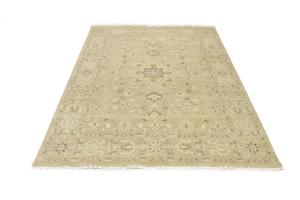 Muted Pinkish Beige Floral 8X10 Transitional Oriental Area Rug