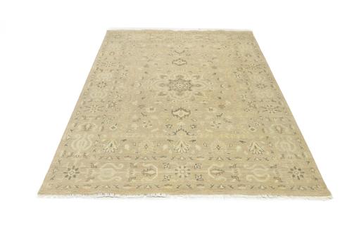 Muted Pinkish Beige Floral 8X10 Transitional Oriental Area Rug