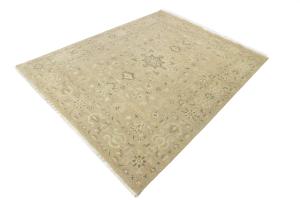 Muted Pinkish Beige Floral 8X10 Transitional Oriental Area Rug