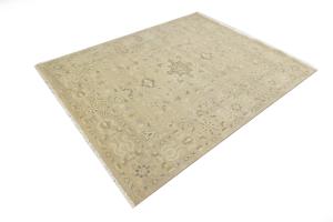 Muted Pinkish Beige Floral 8X10 Transitional Oriental Area Rug