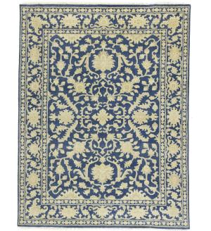 Muted Blue Floral 8x10 Transitional Oriental Rug
