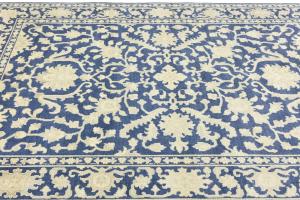 Muted Blue Floral 8x10 Transitional Oriental Rug