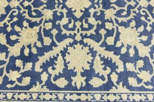 Muted Blue Floral 8x10 Transitional Oriental Rug