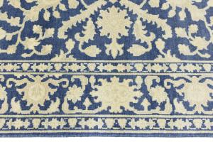 Muted Blue Floral 8x10 Transitional Oriental Rug