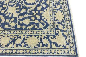 Muted Blue Floral 8x10 Transitional Oriental Rug