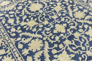 Muted Blue Floral 8x10 Transitional Oriental Rug