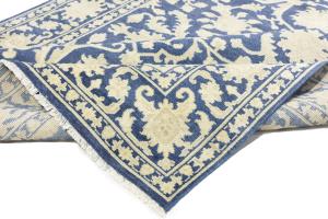 Muted Blue Floral 8x10 Transitional Oriental Rug