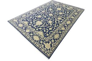 Muted Blue Floral 8x10 Transitional Oriental Rug