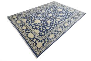 Muted Blue Floral 8x10 Transitional Oriental Rug
