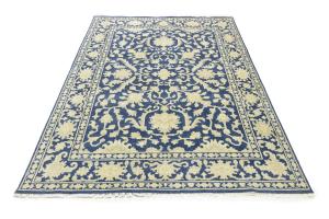 Muted Blue Floral 8x10 Transitional Oriental Rug