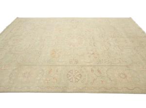 Muted Light Green Floral Transitional 8x10 Oriental Rug