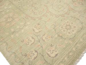 Muted Light Green Floral Transitional 8x10 Oriental Rug