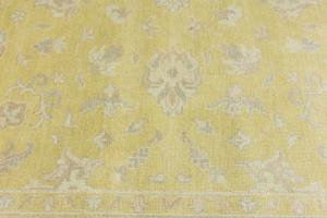 Muted Golden Yellow Floral 9x12Transitional Oriental Rug