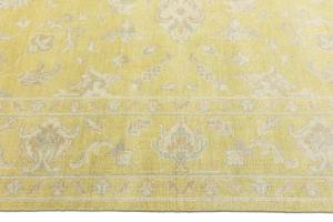 Muted Golden Yellow Floral 9x12Transitional Oriental Rug