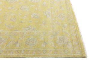 Muted Golden Yellow Floral 9x12Transitional Oriental Rug