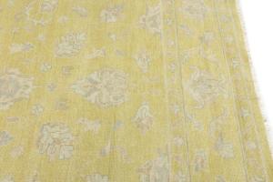 Muted Golden Yellow Floral 9x12Transitional Oriental Rug