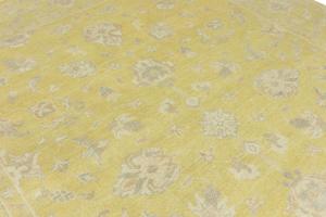 Muted Golden Yellow Floral 9x12Transitional Oriental Rug