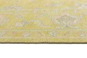 Muted Golden Yellow Floral 9x12Transitional Oriental Rug