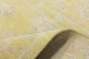 Muted Golden Yellow Floral 9x12Transitional Oriental Rug