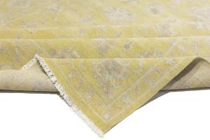 Muted Golden Yellow Floral 9x12Transitional Oriental Rug