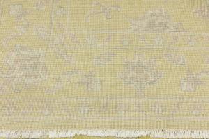 Muted Golden Yellow Floral 9x12Transitional Oriental Rug