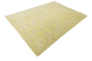 Muted Golden Yellow Floral 9x12Transitional Oriental Rug