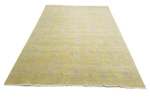Muted Golden Yellow Floral 9x12Transitional Oriental Rug