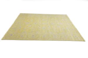 Muted Golden Yellow Floral 9x12Transitional Oriental Rug