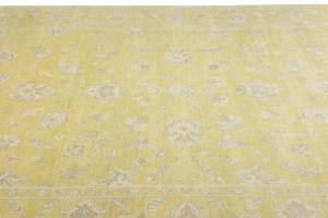Muted Golden Yellow Floral 9x12Transitional Oriental Rug