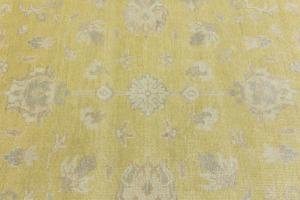 Muted Golden Yellow Floral 9x12Transitional Oriental Rug