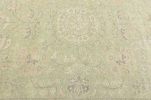 Muted Light Green Floral 9x12 Transitional Oriental Rug