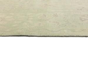 Muted Light Green Floral 9x12 Transitional Oriental Rug