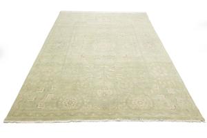 Muted Light Green Floral 9x12 Transitional Oriental Rug