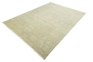 Muted Light Green Floral 9x12 Transitional Oriental Rug