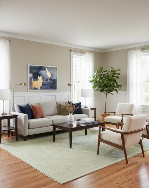 Muted Light Green Floral 9x12 Transitional Oriental Rug