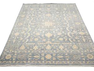 Muted Gray Floral 12x15 Transitional Oriental Area Rug