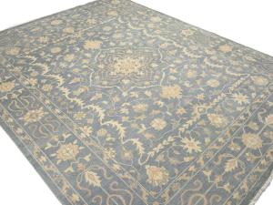 Muted Gray Floral 12x15 Transitional Oriental Area Rug