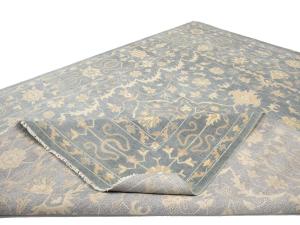 Muted Gray Floral 12x15 Transitional Oriental Area Rug