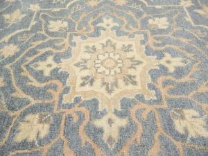 Muted Gray Floral 12x15 Transitional Oriental Area Rug