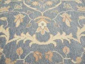 Muted Gray Floral 12x15 Transitional Oriental Area Rug