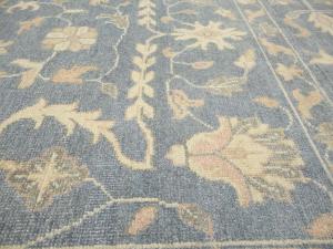 Muted Gray Floral 12x15 Transitional Oriental Area Rug